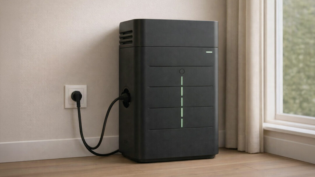 Een thuisbatterij met een stekker