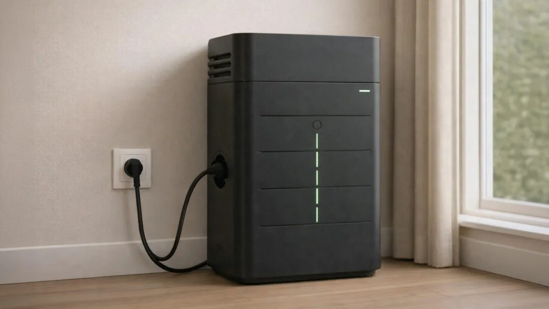 Een thuisbatterij met een stekker